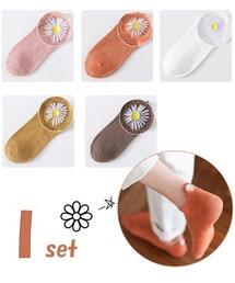 Coo+i（クーイ）の「【5足セット】スニーカーソックス ショート丈  刺繍デザイン（ソックス/靴下）」