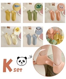 Coo+i（クーイ）の「【5足セット】スニーカーソックス ショート丈  刺繍デザイン（ソックス/靴下）」