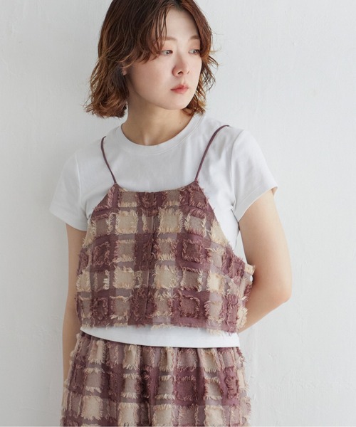 Liilu Paloma Top チェックキャミソール　4y 当社の 当店の記念日 Liilu チェックキャミソール 写し取る Top