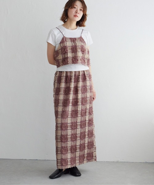 notch.(ノッチ)の「フリンジチェックキャミソール(キャミソール・レディース・ブラック/ブラウン・M)」の14枚目の写真