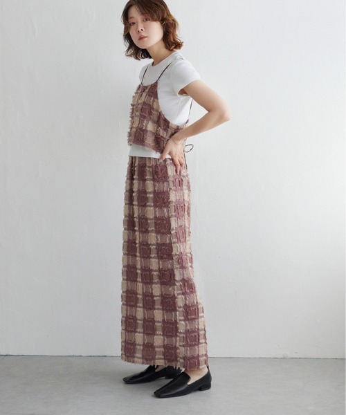 notch.(ノッチ)の「フリンジチェックキャミソール(キャミソール・レディース・ブラック/ブラウン・M)」の12枚目の写真