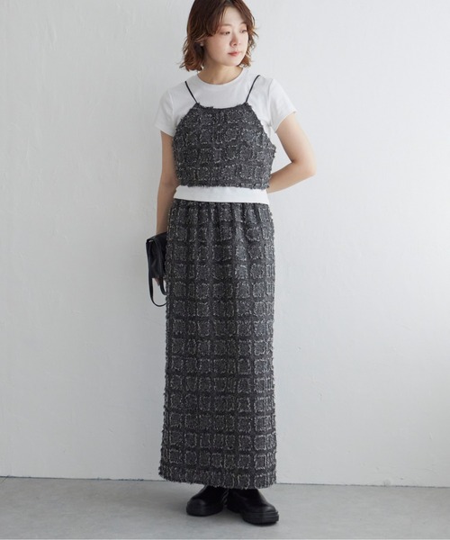 notch.(ノッチ)の「フリンジチェックキャミソール(キャミソール・レディース・ブラック/ブラウン・M)」の8枚目の写真