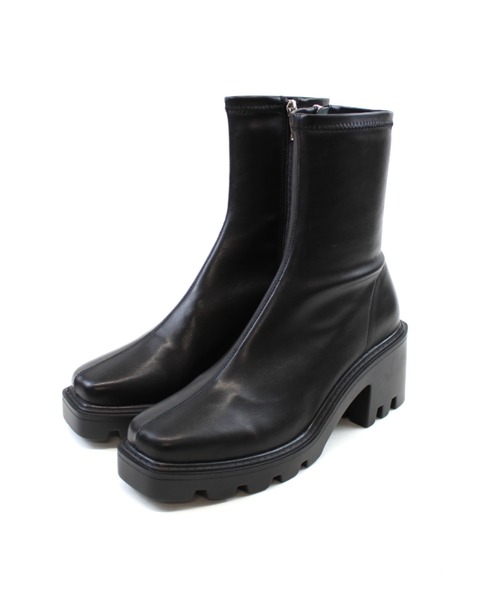 VIVIAN（ヴィヴィアン）の「スクエアトゥ厚底ストレッチショートブーツ（ブーツ・レディース・ブラック系その他2/ブラウン系その他5/ナチュラル/ブラック系その他3・SS/S/M/L/LL/XL）」の9枚目の写真