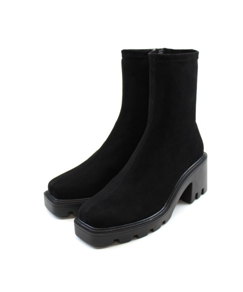 VIVIAN（ヴィヴィアン）の「スクエアトゥ厚底ストレッチショートブーツ（ブーツ・レディース・ブラック系その他2/ブラウン系その他5/ナチュラル/ブラック系その他3・SS/S/M/L/LL/XL）」の8枚目の写真