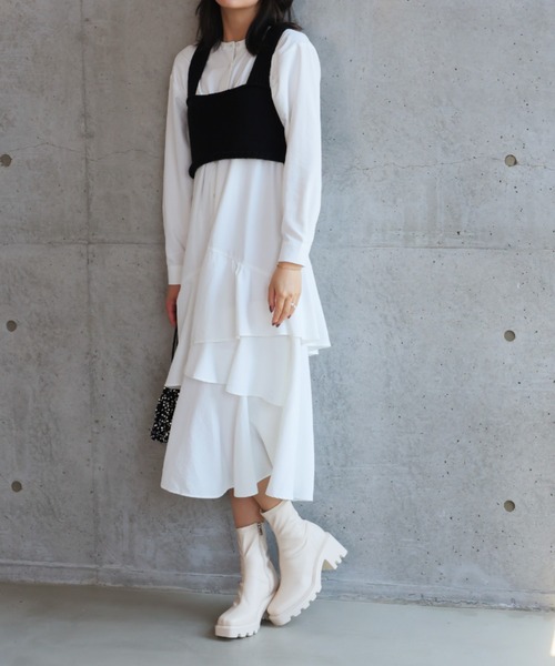 VIVIAN（ヴィヴィアン）の「スクエアトゥ厚底ストレッチショートブーツ（ブーツ・レディース・ブラック系その他2/ブラウン系その他5/ナチュラル/ブラック系その他3・SS/S/M/L/LL/XL）」の13枚目の写真