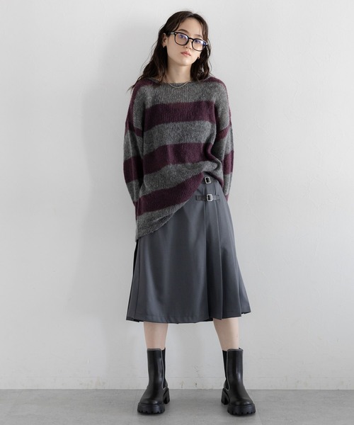 RAGEBLUE(レイジブルー)の「モヘアタッチ/ボーダーニットプルオーバー(ニット/セーター・レディース・ブラウン系/グレー系/ホワイト系・FREE)」の21枚目の写真