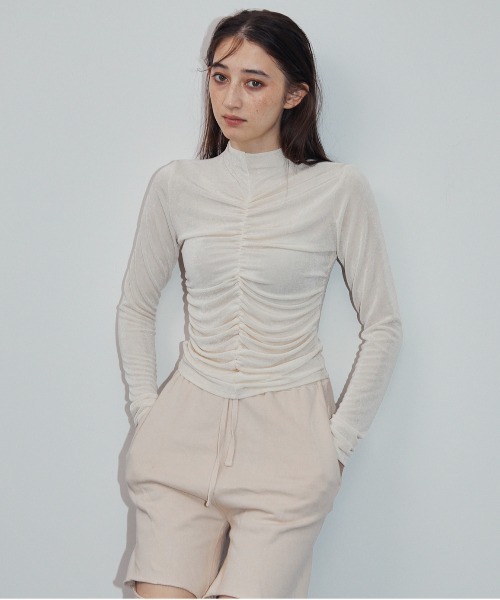 トップス MUSAO セール】2wayレースアップトップス（Tシャツ/カットソー
