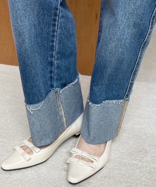 Ada.(エイダ)の「ポインテッドトゥ バレエコア リボンバレエシューズ(バレエシューズ・レディース・ピンク/シルバー/ブラック/ホワイト・38/39/37/36/35)」の6枚目の写真