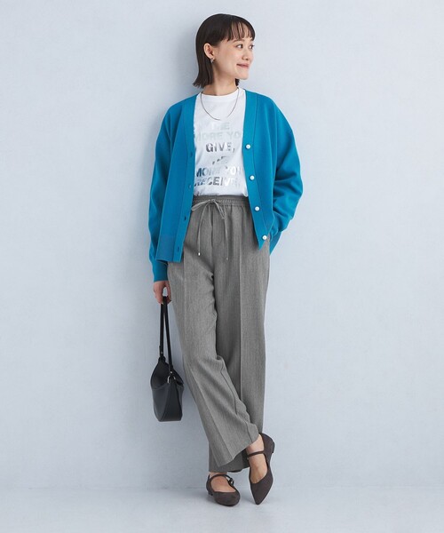 【新品タグ付き】グリーンレーベルリラクシング ニーハイフレアパンツ ネイビー L green label relaxing（グリーンレーベルリラクシング）の「冬の
