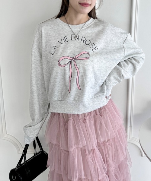 Loueme(ルエム)の「リボンプリントプルオーバー(Tシャツ/カットソー・レディース・オートミール/ネイビー/グレー・FREE)」の10枚目の写真