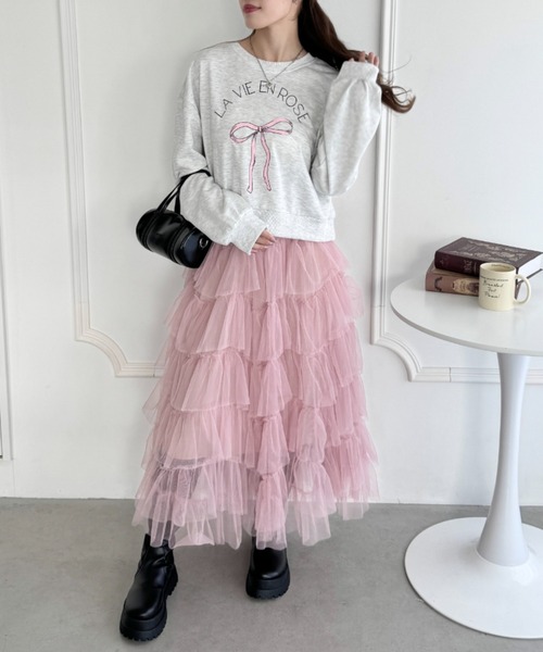 Loueme(ルエム)の「リボンプリントプルオーバー(Tシャツ/カットソー・レディース・オートミール/ネイビー/グレー・FREE)」の12枚目の写真