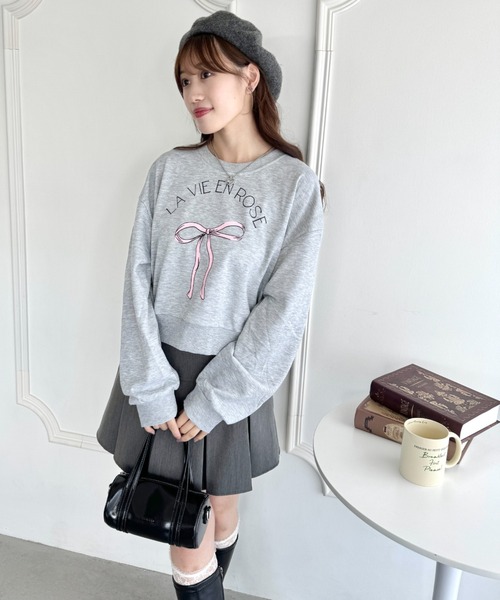 Loueme(ルエム)の「リボンプリントプルオーバー(Tシャツ/カットソー・レディース・オートミール/ネイビー/グレー・FREE)」の14枚目の写真
