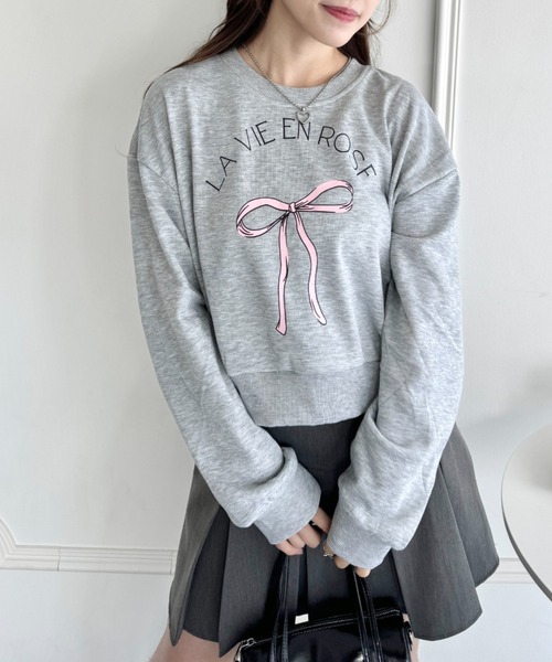 Loueme(ルエム)の「リボンプリントプルオーバー(Tシャツ/カットソー・レディース・オートミール/ネイビー/グレー・FREE)」の15枚目の写真