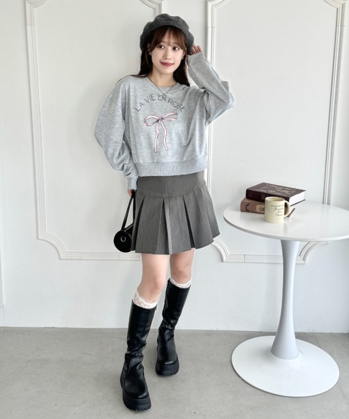 Loueme(ルエム)の「リボンプリントプルオーバー(Tシャツ/カットソー・レディース・オートミール/ネイビー/グレー・FREE)」の17枚目の写真