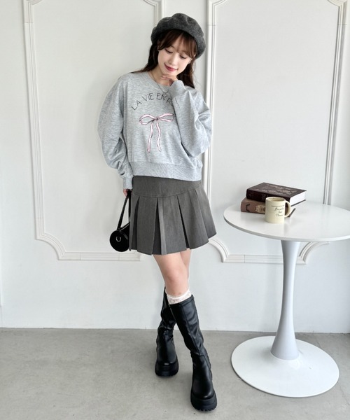 Loueme(ルエム)の「リボンプリントプルオーバー(Tシャツ/カットソー・レディース・オートミール/ネイビー/グレー・FREE)」の18枚目の写真
