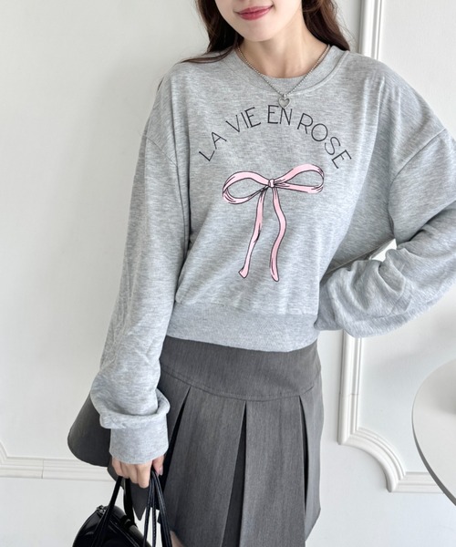 Loueme(ルエム)の「リボンプリントプルオーバー(Tシャツ/カットソー・レディース・オートミール/ネイビー/グレー・FREE)」の16枚目の写真