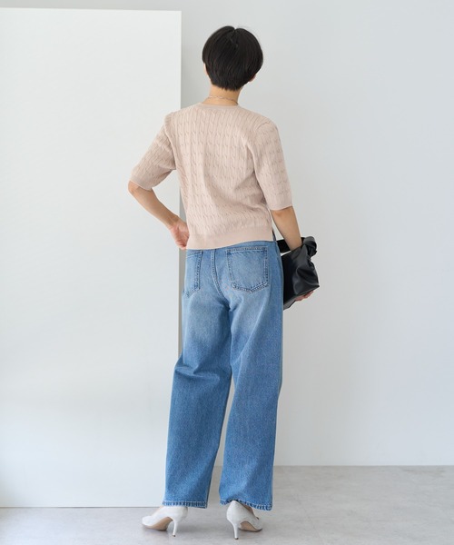 AMERICAN HOLIC(アメリカンホリック)の「ケーブル5分袖ニットプルオーバー(ニット/セーター・レディース・オフホワイト/グレー系その他/ベージュ/ブルー系その他7/ブラック/レッド・M/L)」の14枚目の写真