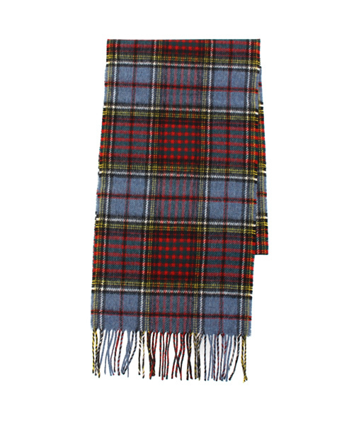 BEAMS BOY(ビームスボーイ)の「HIGHLAND TWEEDS / タータン スカーフ 15(マフラー・レディース・ホワイト/グレー/レッド/オレンジ/サックスブルー/ネイビー・ONE SIZE)」の4枚目の写真