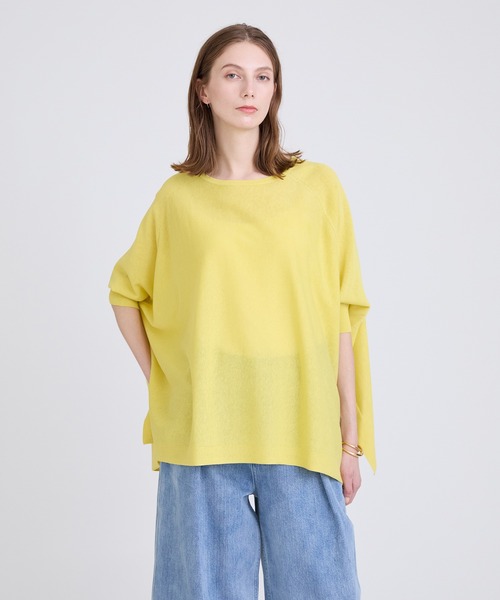 HOUSE OF LOTUS（ハウスオブロータス）の「コットンリネンブレンドプルオーバー（ニット/セーター・レディース・イエロー/ピンク・M）」の2枚目の写真