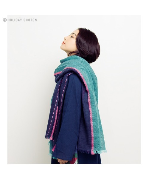HYEON♡テッドストール♡ KILKI / キルキー ラインステッチ ウールショール 4A A42 HDI