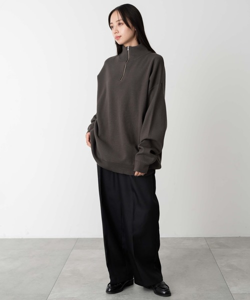 WEGO(ウィゴー)の「WEGO/ミラノリブハーフジッププルオーバー(ニット/セーター・メンズ・ブラック/ホワイト/ネイビー/ダークグレー・MEDIUM/LARGE)」の15枚目の写真