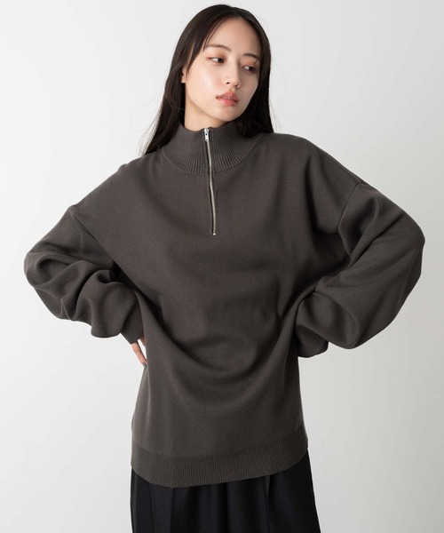 WEGO(ウィゴー)の「WEGO/ミラノリブハーフジッププルオーバー(ニット/セーター・メンズ・ブラック/ホワイト/ネイビー/ダークグレー・MEDIUM/LARGE)」の12枚目の写真