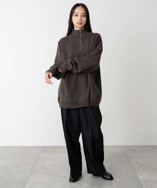 WEGO(ウィゴー)の「WEGO/ミラノリブハーフジッププルオーバー(ニット/セーター・メンズ・ブラック/ホワイト/ネイビー/ダークグレー・MEDIUM/LARGE)」の14枚目の写真