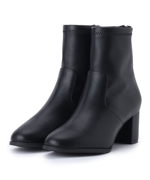 SHOO・LA・RUE（シューラルー）の「◆【22.5cm～25.0cm】柔らかく美しく足にフィット バックファスナー ストレッチブーツ（ブーツ・レディース・アイボリー/ブラック・45/35/50/25）」の4枚目の写真