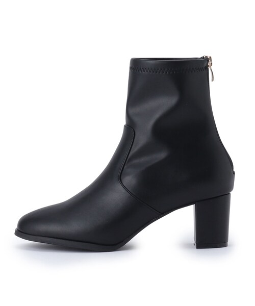 SHOO・LA・RUE（シューラルー）の「◆【22.5cm～25.0cm】柔らかく美しく足にフィット バックファスナー ストレッチブーツ（ブーツ・レディース・アイボリー/ブラック・45/35/50/25）」の5枚目の写真