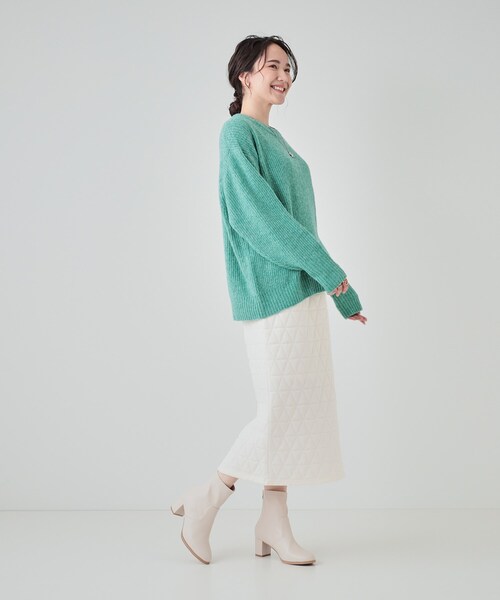 SHOO・LA・RUE（シューラルー）の「◆【22.5cm～25.0cm】柔らかく美しく足にフィット バックファスナー ストレッチブーツ（ブーツ・レディース・アイボリー/ブラック・45/35/50/25）」の13枚目の写真