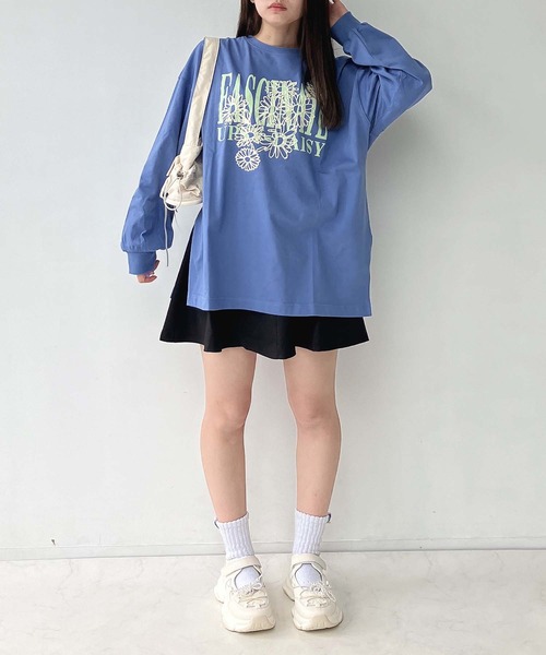 セール】◇フラワー刺繍重ねロゴロンT（Tシャツ/カットソー