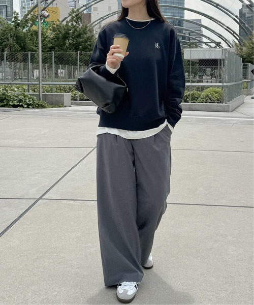 JOURNAL STANDARD relume(ジャーナルスタンダード レリューム)の「《追加/2枚セット》3WAY Tシャツレイヤードスウェット(スウェット・レディース・ネイビー/チャコールグレー・FREE)」の4枚目の写真