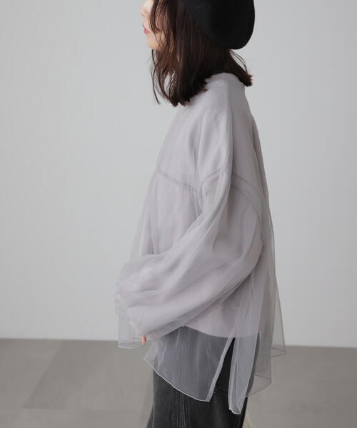 FREE'S MART（フリーズマート）の「◆チュールレイヤードスウェット（スウェット・レディース・ホワイト/ブラック/グレー・FREE）」の5枚目の写真