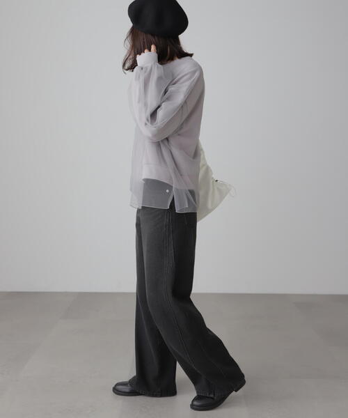 FREE'S MART（フリーズマート）の「◆チュールレイヤードスウェット（スウェット・レディース・ホワイト/ブラック/グレー・FREE）」の9枚目の写真