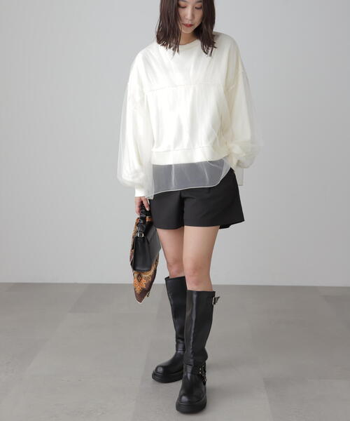 FREE'S MART（フリーズマート）の「◆チュールレイヤードスウェット（スウェット・レディース・ホワイト/ブラック/グレー・FREE）」の19枚目の写真