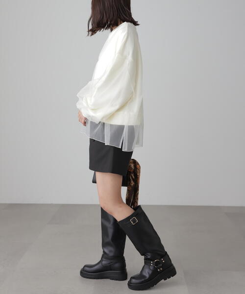 FREE'S MART（フリーズマート）の「◆チュールレイヤードスウェット（スウェット・レディース・ホワイト/ブラック/グレー・FREE）」の20枚目の写真