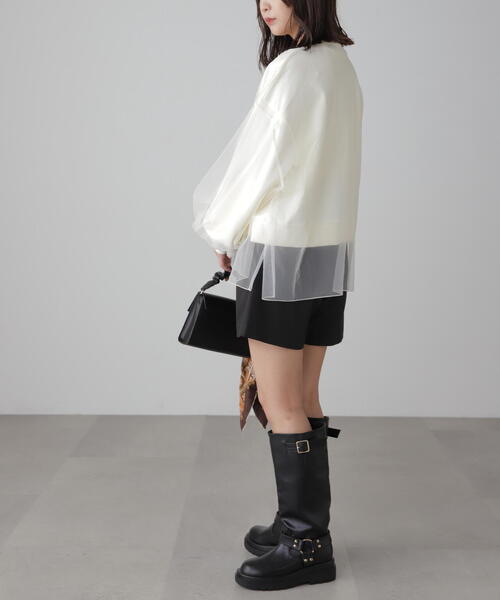 FREE'S MART（フリーズマート）の「◆チュールレイヤードスウェット（スウェット・レディース・ホワイト/ブラック/グレー・FREE）」の21枚目の写真