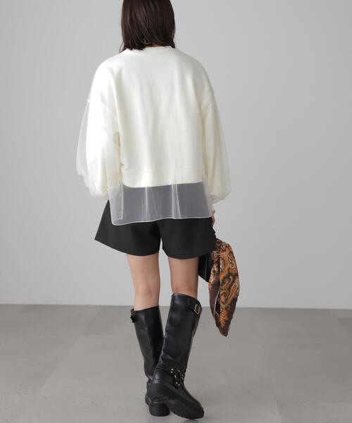 FREE'S MART（フリーズマート）の「◆チュールレイヤードスウェット（スウェット・レディース・ホワイト/ブラック/グレー・FREE）」の22枚目の写真