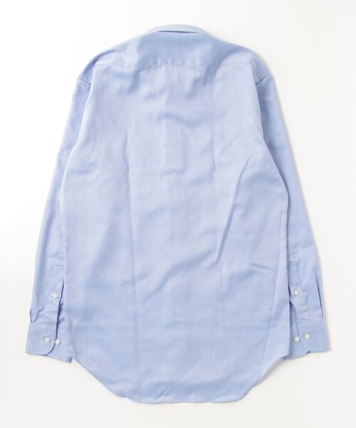 Perfect Suit FActory（パーフェクトスーツファクトリー）の「【ノンアイロン】長袖ワイシャツ　タブカラー【クラシコ】綿100％　無地　サックス（ビジネスシャツ・メンズ・ブルー・首回り41cm-裄丈84cm/首回り39cm-裄丈82cm）」の3枚目の写真