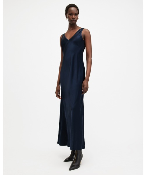 ALLSAINTS(オールセインツ)の「NEO 2-IN 1 SLIM FIT MIDI SLIP DRESS | NEO 2-IN 1 スリム フィット ミディ スリップ ドレス・ワンピース(ワンピース・レディース・ブルー系その他・S/XS/M/L)」の9枚目の写真