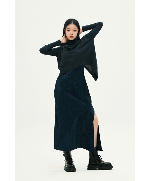 ALLSAINTS(オールセインツ)の「NEO 2-IN 1 SLIM FIT MIDI SLIP DRESS | NEO 2-IN 1 スリム フィット ミディ スリップ ドレス・ワンピース(ワンピース・レディース・ブルー系その他・S/XS/M/L)」の3枚目の写真