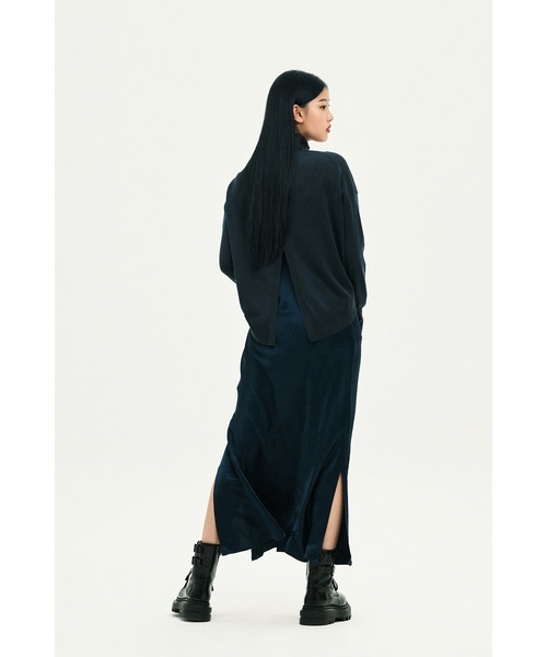 ALLSAINTS(オールセインツ)の「NEO 2-IN 1 SLIM FIT MIDI SLIP DRESS | NEO 2-IN 1 スリム フィット ミディ スリップ ドレス・ワンピース(ワンピース・レディース・ブルー系その他・S/XS/M/L)」の4枚目の写真
