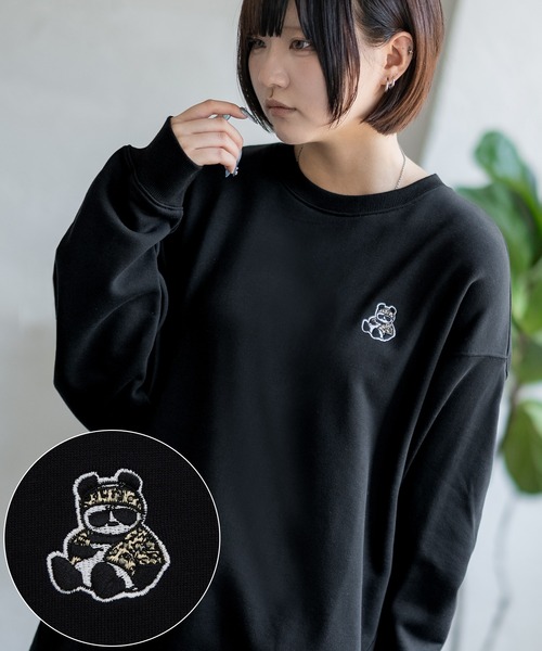 SIDEWAY STANCE（サイドウェイスタンス）の「【SIDEWAY STANCE】刺しゅう ワンポイント スウェットトレーナー（スウェット・メンズ・ネイビー系/グレー系/ブラック/ブラック系/ネイビー/ブラック系1/ネイビー系1/ライトグレー系1/ライトグレー・SMALL/MEDIUM/LARGE/X-LARGE）」の3枚目の写真