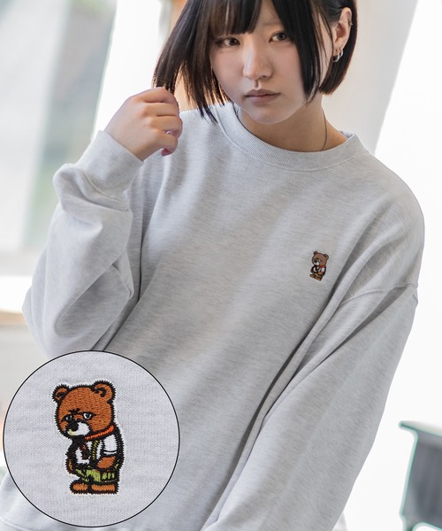 SIDEWAY STANCE（サイドウェイスタンス）の「【SIDEWAY STANCE】刺しゅう ワンポイント スウェットトレーナー（スウェット・メンズ・ネイビー系/グレー系/ブラック/ブラック系/ネイビー/ブラック系1/ネイビー系1/ライトグレー系1/ライトグレー・SMALL/MEDIUM/LARGE/X-LARGE）」の5枚目の写真