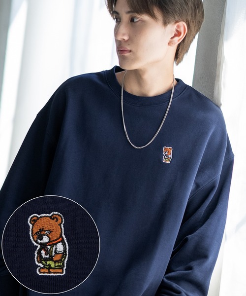SIDEWAY STANCE（サイドウェイスタンス）の「【SIDEWAY STANCE】刺しゅう ワンポイント スウェットトレーナー（スウェット・メンズ・ネイビー系/グレー系/ブラック/ブラック系/ネイビー/ブラック系1/ネイビー系1/ライトグレー系1/ライトグレー・SMALL/MEDIUM/LARGE/X-LARGE）」の9枚目の写真
