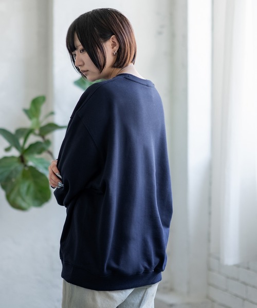 SIDEWAY STANCE（サイドウェイスタンス）の「【SIDEWAY STANCE】刺しゅう ワンポイント スウェットトレーナー（スウェット・メンズ・ネイビー系/グレー系/ブラック/ブラック系/ネイビー/ブラック系1/ネイビー系1/ライトグレー系1/ライトグレー・SMALL/MEDIUM/LARGE/X-LARGE）」の15枚目の写真