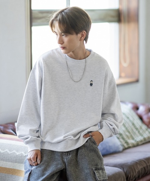 SIDEWAY STANCE（サイドウェイスタンス）の「【SIDEWAY STANCE】刺しゅう ワンポイント スウェットトレーナー（スウェット・メンズ・ネイビー系/グレー系/ブラック/ブラック系/ネイビー/ブラック系1/ネイビー系1/ライトグレー系1/ライトグレー・SMALL/MEDIUM/LARGE/X-LARGE）」の12枚目の写真