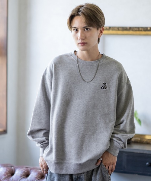 SIDEWAY STANCE（サイドウェイスタンス）の「【SIDEWAY STANCE】刺しゅう ワンポイント スウェットトレーナー（スウェット・メンズ・ネイビー系/グレー系/ブラック/ブラック系/ネイビー/ブラック系1/ネイビー系1/ライトグレー系1/ライトグレー・SMALL/MEDIUM/LARGE/X-LARGE）」の21枚目の写真