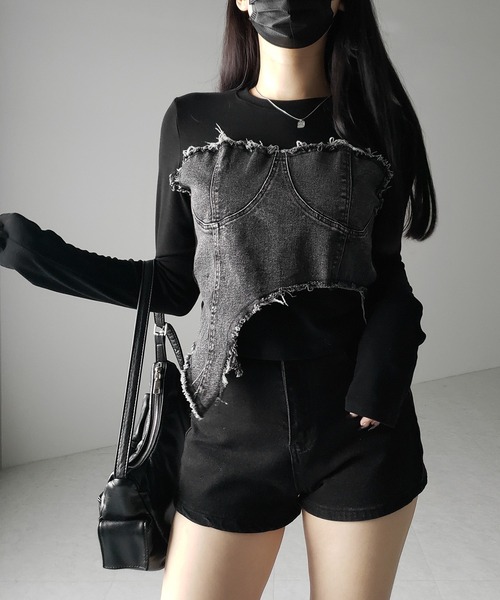 OMMO MA-1 DOCKING BUSTIER SH シャツビスチェ OMMO ONLINE STORE / MA-1 DOCKING BUSTIER SH