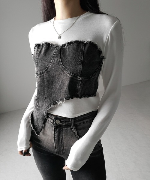 OMMO MA-1 DOCKING BUSTIER SH シャツビスチェ OMMO ONLINE STORE / MA-1 DOCKING BUSTIER SH